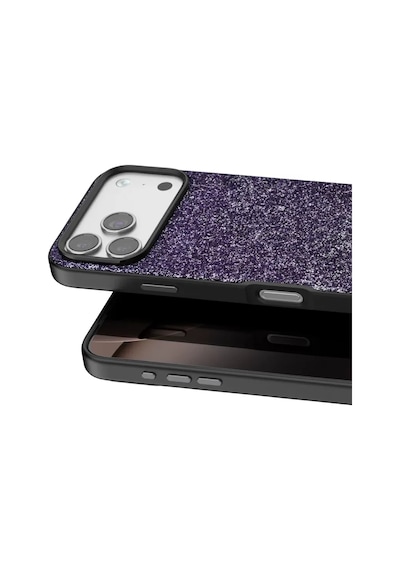 Onegif Apple İphone 17 Pro Max Bright Simli Kapak - Derin Mor Kılıf