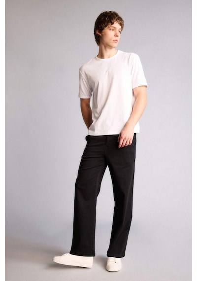 Defacto Yumuşak Dokulu Wide Leg Jean Pantolon H2880ax26spnm40 Siyah-nm40