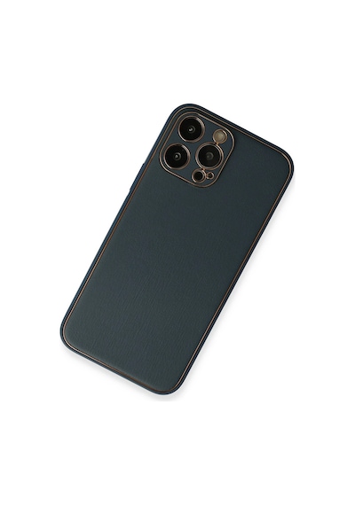 Cosmotex Newface Apple iPhone Uyumlu  13 Pro Kılıf Coco Deri Silikon Kapak - Mavi