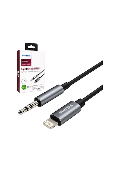 Philips Swr1504c/93 1.2 Metre Lightning 2.5mm İnce Stereo Ses Kablosu - Mfi Örgülü Tasarım