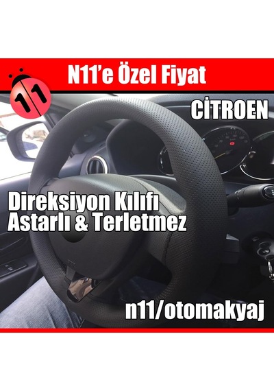 Citroen Saxo Direksiyon Kılıfı Siyah Dikme Astarlı