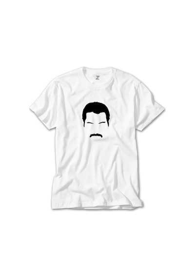 Queen Freddie Mercury face Beyaz Tişört Beyaz