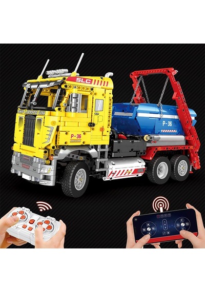 Reobrix Technic 22016 Çöp Yükleme Kamyonu Ship Loading Truck Kumanda&motor Yaratıcı Yapı Blok Seti Building Blocks - 1918 Parça