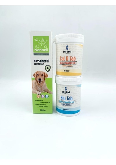 Köpekler İçin Omega 3-6-9 + Biotin Tablet + Kalsiyum Tablet
