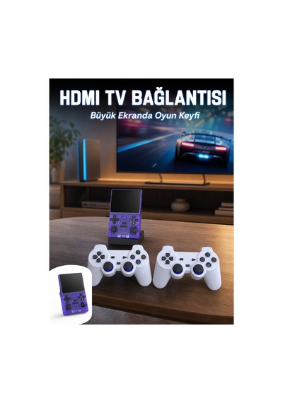 Retro Oyun Konsolu 2 Oyun Kolu Ve Ips Ekranlı