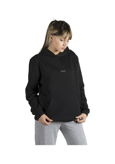 Blackjack Giyim Unisex Siyah Önü Baskılı Kalın 2 Iplik Şardonlu Kapüşonlu Hoodie Sweatshirt Siyah1