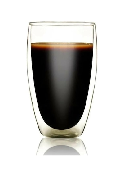 500ml Çift Cidarlı Isı Yalıtımlı Cam Şeffaf Kupa Bardak Mıt1205 Beyaz