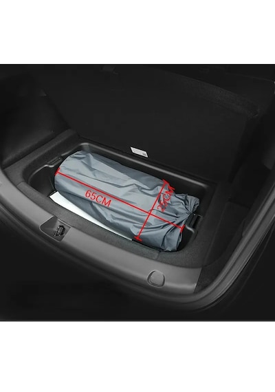 Tesla Model Y İçin Araç İçi Şişme Yatak ve Yastık Seti + Pompa Siyah