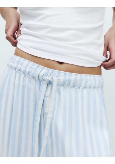 Marks & Spencer 2’li Twill Geniş Paça Pijama Altı T37001843P Mavi