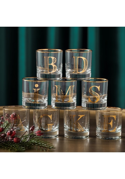 Mudo Home Monogram Bardak - B 300ml Altın