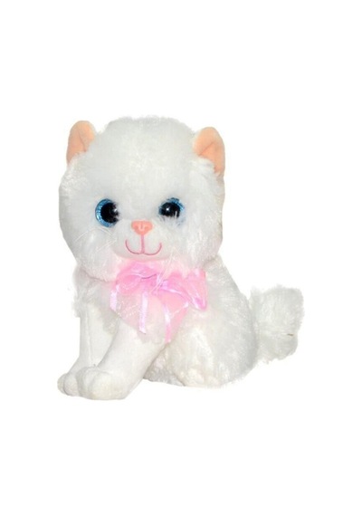 Sesli Kedi Miyavlayan Peluş 30 Cm Beyaz