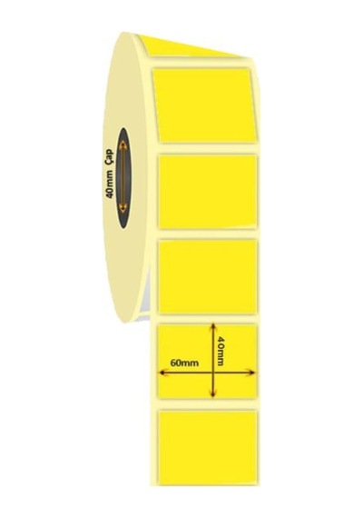Sarı Termal Etiket 40 Mm X 60 Mm 1000'li Sarım 6'lı Diğer