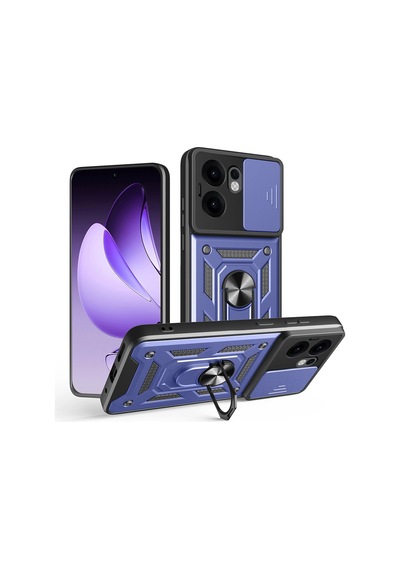 Oppo Reno 13f 5g Kılıf Magnetik Standlı Kamera Korumalı Zore Sürgülü Vega Kapak