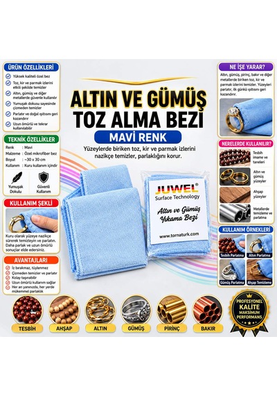 Altın Ve Gümüş Yıkama Bezi Mavi