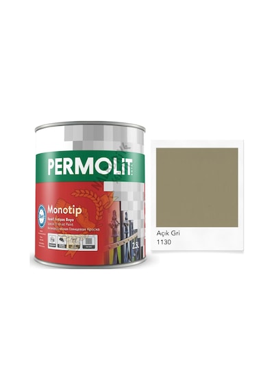 Permolit Monotip Astarlı Antipas Boya Açık Gri 0.75 Lt.
