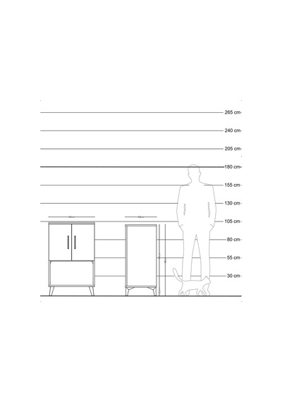 Kronos Komodin 2 Raflı 2 Kapaklı 60x59x96 Aytaşı-antrasit Aytaşı