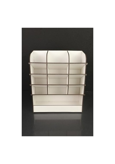 Çapraz 12 Bölmeli Masaüstü Kalemlik, Beyaz Renk 165-Koyu Yeşil