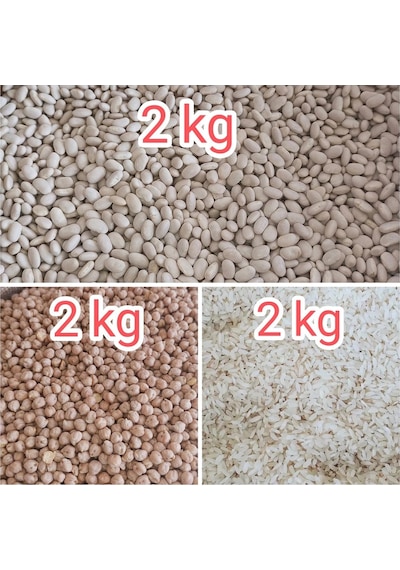 Kuru Fasulye, Nohut , Pirinç Doğal Ve Katkısız Yerli Ve Yeni Mahsul Net 6 Kg