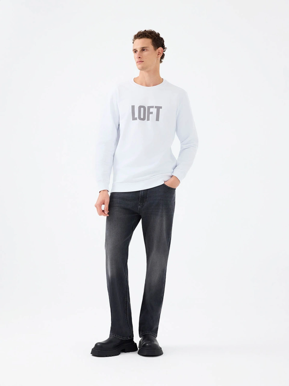 Loft Regular Fit Beyaz Erkek Sweatshirt Lf2041134 Beyaz