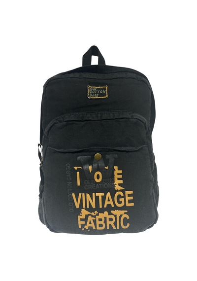 Old Cotton Cargo Kaliteli Vintage Salaş Disayn Günlük Gezi Spor Sırt Çantası Matanza Bag 30x42cm Gri - Siyah