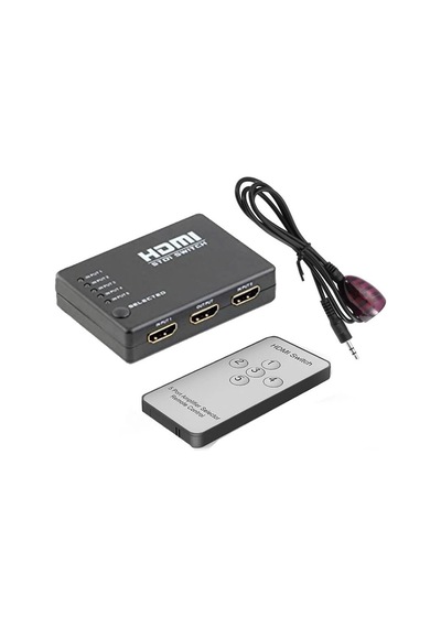 Hdmi Çoklayıcı 5 Port 1080P Hdmi Switch Splitter - Kumandalı
