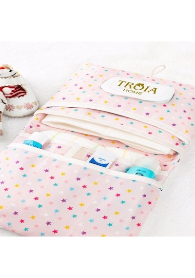 meditroia Bebek Alt Açma Bakım Çantası Fil Desen Organizer Açık Pembe