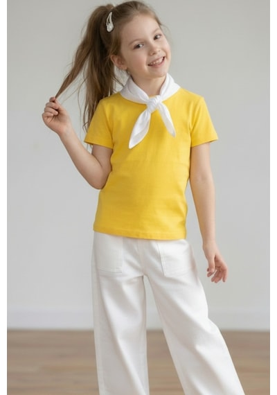 Kiagu Sarı Kısa Kol Basic T-shirt- Terletmeyen Esnek Kumaş Pamuklu Mevsimlik Sarı Kısakol Kız Çocuk Tsort Sarı Kiagu Sarı Kısa Kol Basic T-shirt- Terletmeyen Esnek Kumaş Pamuklu Mevsimlik Sarı Kısakol Kız Çocuk Tsort Sarı