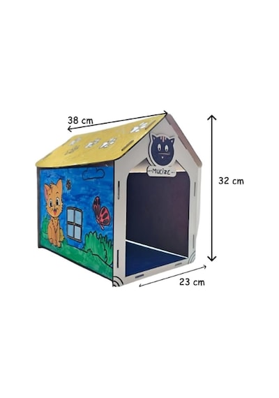 Ahşap Kedi Evi Boyama