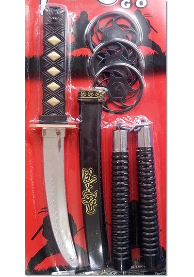 Oyuncak Ninja Kılıç Seti Kılıç Kın Mınçıka Ninja Yıldızı
