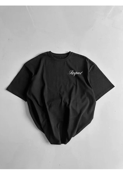 Defymoda Erkek Baskılı T-shirt Kısa Kol Bisiklet Yaka Regular Fit Yazlık Tişört - Siyah