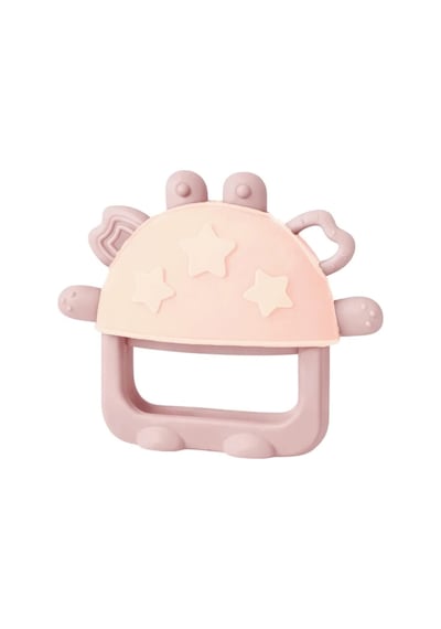 Babyjem Crabby Tutma Halkalı Silikon Diş Kaşıyıcı Pembe