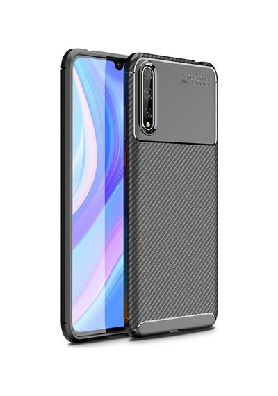 Adige Huawei P Smart S Y8p Kılıf Negro Karbon Desen Silikon