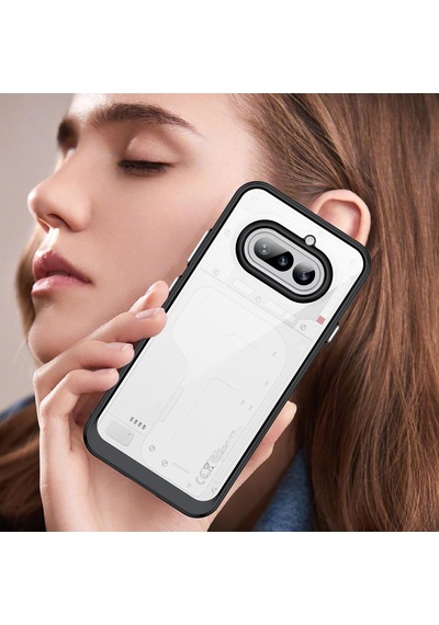 Caseonn Nothing Phone 4a Kılıf Kamera Korumalı Darbe Emici Şeffaf Arka Kapak Siyah