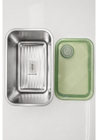 Paslanmaz Çelik Vakumlu 5 Li Set Saklama Kabı,fırın Ve Kek Kabı 300 Ml ,500 Ml,800 Ml,1300 Ml,1650 Ml - Tarih Ayarlı Yeşil - 896096146 Yeşil