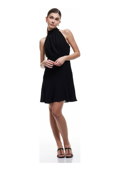Koton Aerobin Kumaş Kolsuz Halter Yaka Mini Elbise Siyah 5sak80044pw Siyah Koton Aerobin Kumaş Kolsuz Halter Yaka Mini Elbise Siyah 5sak80044pw Siyah