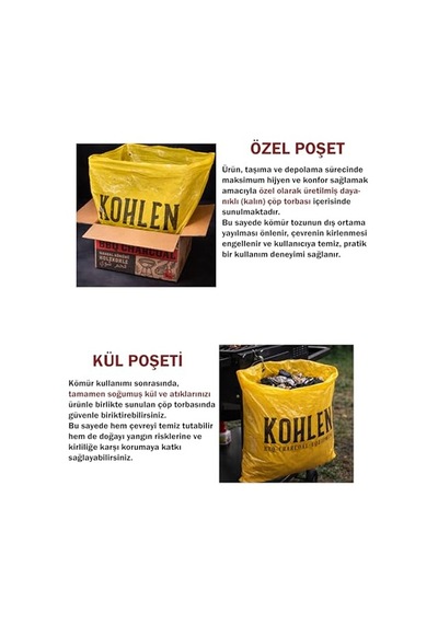 Kohlen Doğal Meşe Mangal Kömürü 5 Kğ- Bbq Özel Paket Diğer