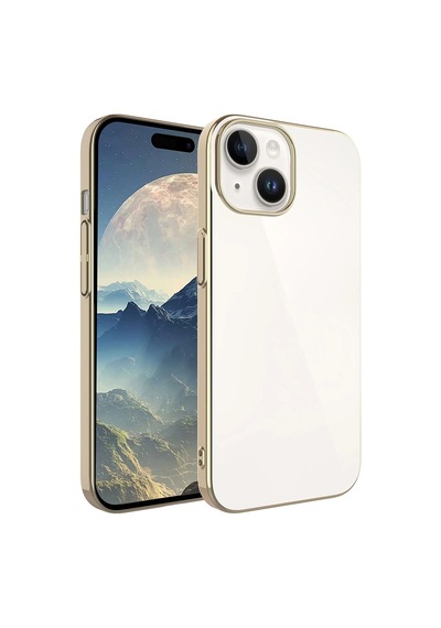 Apple Uyumlu  iPhone 15 Kılıf Sert Pc Renkli Çerçeveli Zore Riksos Kapak