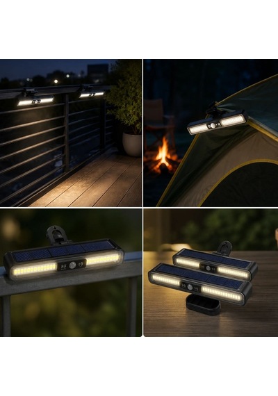 Buffer 2 Adet 36 Led Mandallı Solar Lamba, Güneş Enerjili, Hareket Sensörlü, 3 Modlu, Kıskaçlı Kablosuz Dış 11