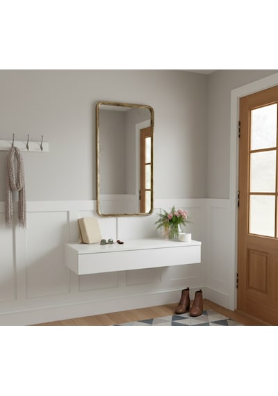 Makyaj Masası Dresuar Mdf Çekmeceli Duvara Montajlı Dolap 80 Cm Beyaz Makyaj Masası Dresuar Mdf Çekmeceli Duvara Montajlı Dolap 80 Cm Beyaz