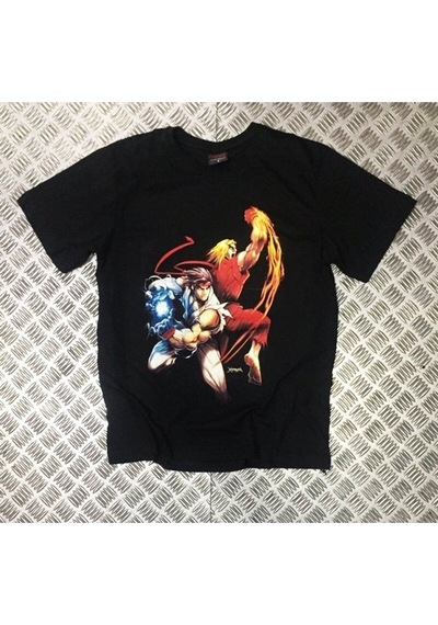 Stoned&Fame Unisex Siyah Street Fıghter Baskılı T-shirt SIYAH