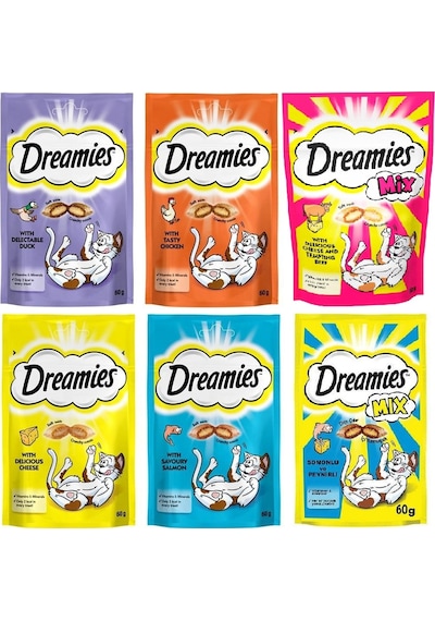 Dreamies Kedi Ödülü Karışık Avantaj Paketi 6 x 60 G