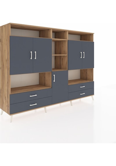 Hyperion Dolap 12 Raflı 4 Çekmeceli 5 Kapaklı 220x44x163 Çam-antr Çam-antrasit Hyperion Dolap 12 Raflı 4 Çekmeceli 5 Kapaklı 220x44x163 Çam-antr Çam-antrasit