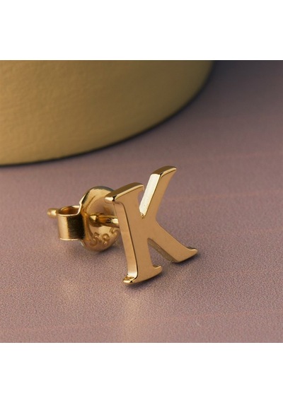 Goldkupe 14 Ayar Altın K Harf Küpe 0,49 Gr-1369