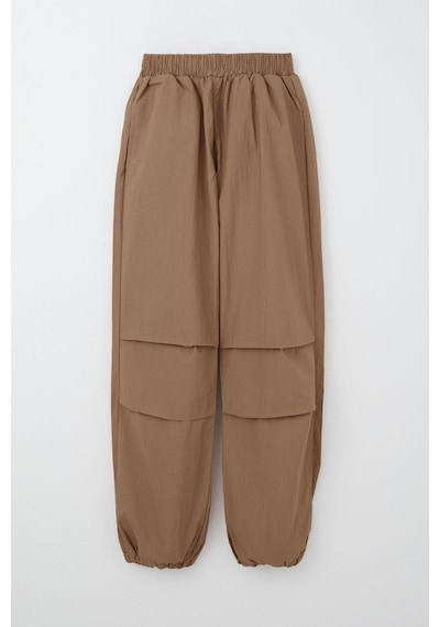 Breeze Kız Çocuk Paraşüt Jogger Paça Pantolon 6-12 Yaş, Kahverengi Kahverengi