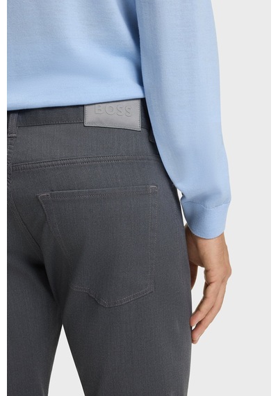 Boss Pamuklu Slim Fit Normal Bel Düz Paça Pantolon Erkek Kot Pantolon 50551419 047 Gri