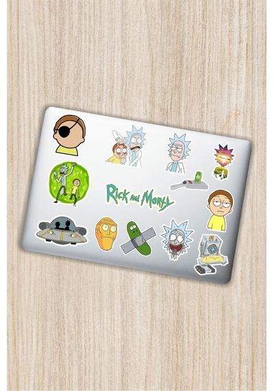 Rick And Morty Tasarımlı Laptop Notebook Tablet Telefon Sticker Set 15