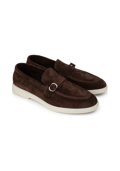 Deery Erkek Kahverengi Hakiki Süet Toka Detaylı Loafer - 02031mkhvc01 Kahverengi