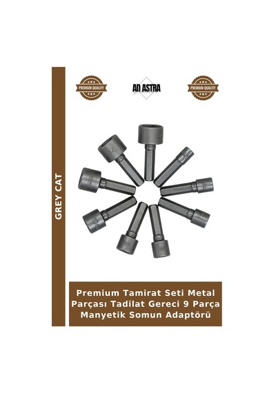 Premium Tamirat Seti Metal Parçası Tadilat Gereci 9 Parça Manyetik Somun Adaptörü