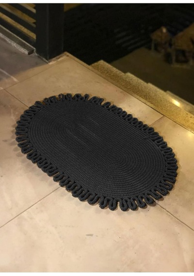 Jüt, Desenli Kapı Önü, Paspas, Banyo Paspası, Balkon Paspası/hediyelik, Ev Eşyası. Siyah 80 X 120, Paspasa14-80x Çok Renkli
