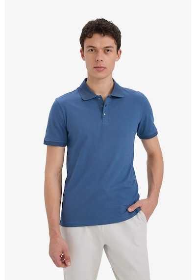 DeFacto Slim Fit Dar Kesim Polo Yaka Kısa Kollu Dokulu Basic Düz Tişört T5259AZ25SMIN233
